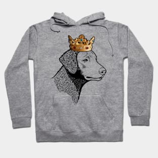 Curly-Coated Retriever Dog King Queen Wearing Crown Hoodie